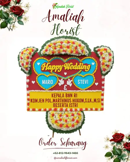 Papan Bunga Pernikahan Mertelu